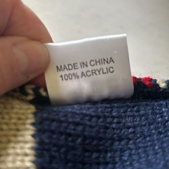 American flag knit Pom Pom beanie one size - Picture 6 of 6